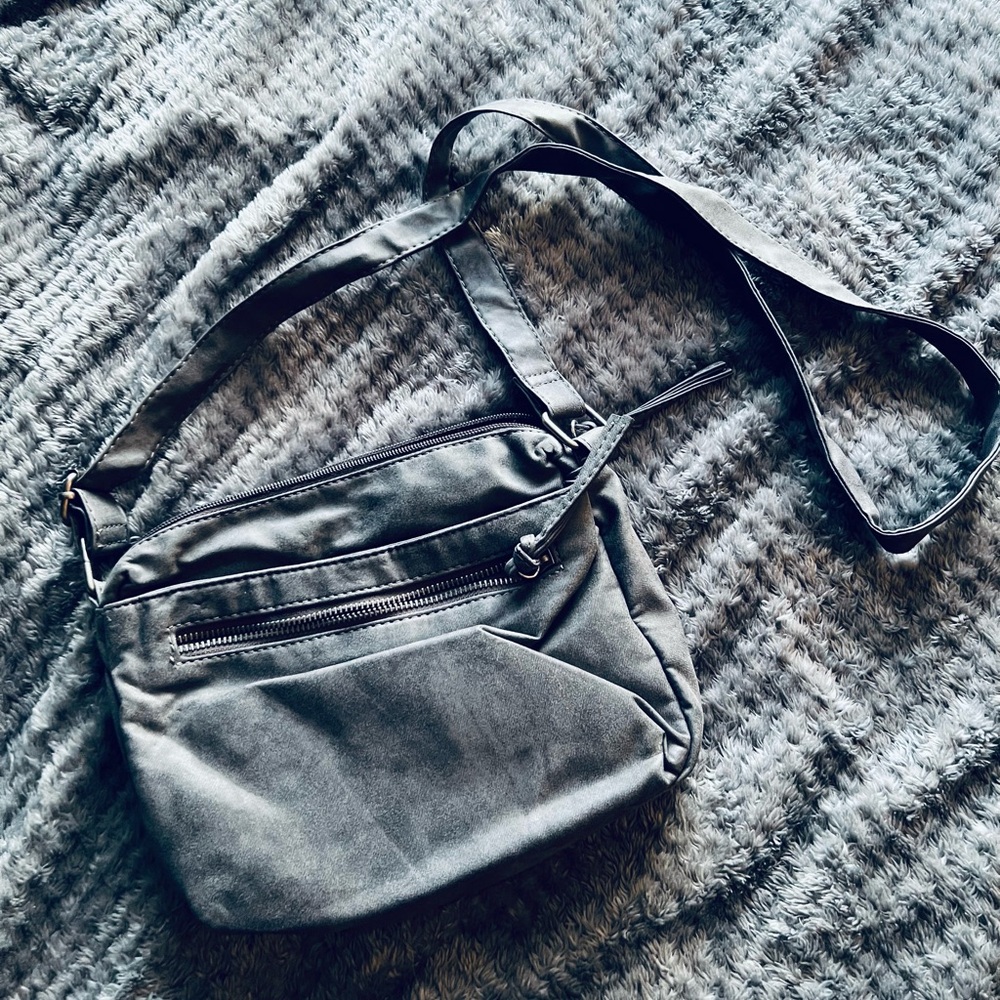 Gray crossbody purse